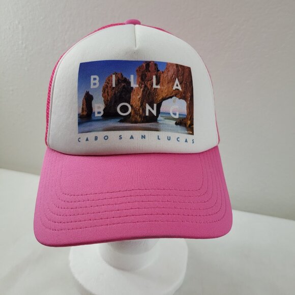 Billabong Hat Pink Mesh Cabo San Lucas Snapback One Size Adjustable - Picture 11 of 12